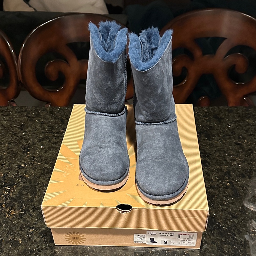 UGG Women's Navy Suede Winter Boots